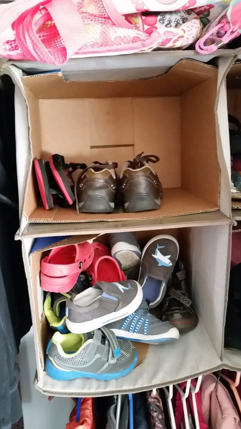 storing kids shoes